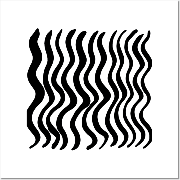 Wavy lines - black and white Wall Art by wackapacka